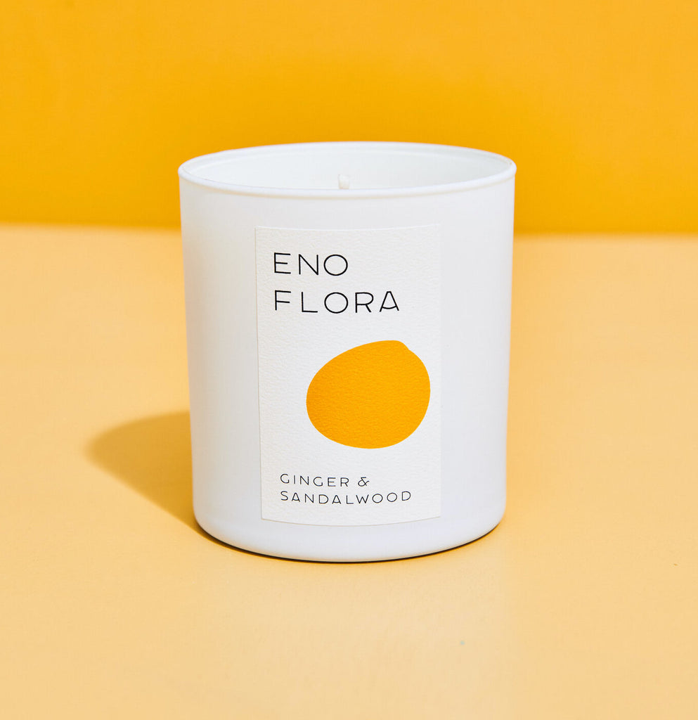 Eno Flora, coconut candle, Ginger and Sandalwood made in Durham, NC made