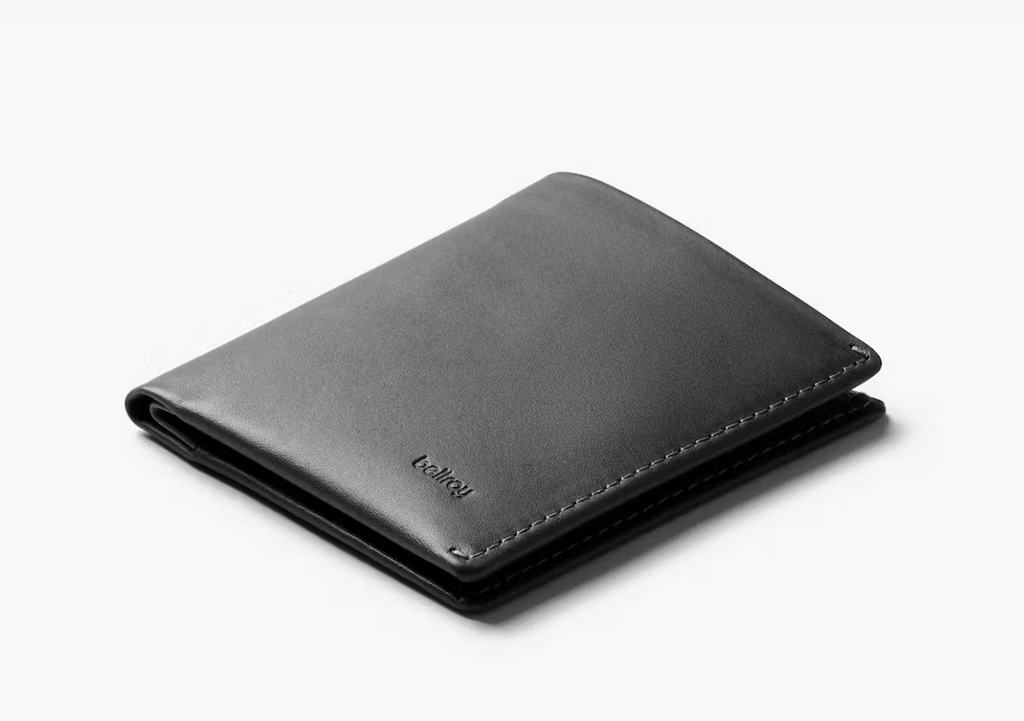 Bellroy note sleeve wallet, charcoal, leather, RFID protection