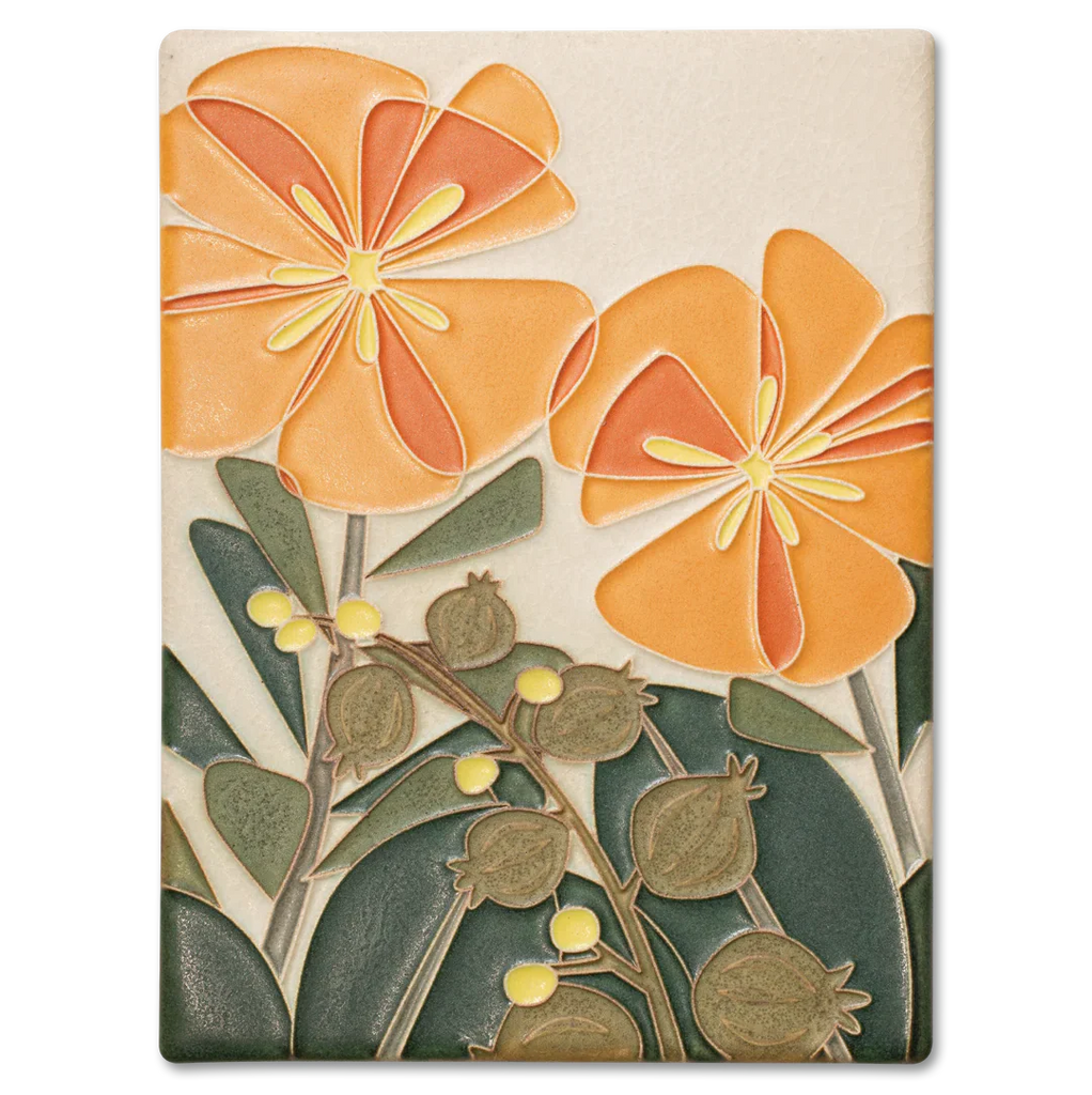 Motawi Tile Blossom Bliss, Orange - 6
