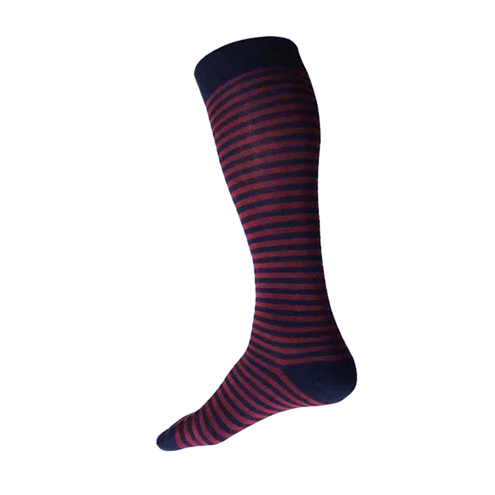 Made in USA STRIPE socks (M/L) - navy + burgundy Made in USA STRIPE socks (M/L) - navy + burgundy