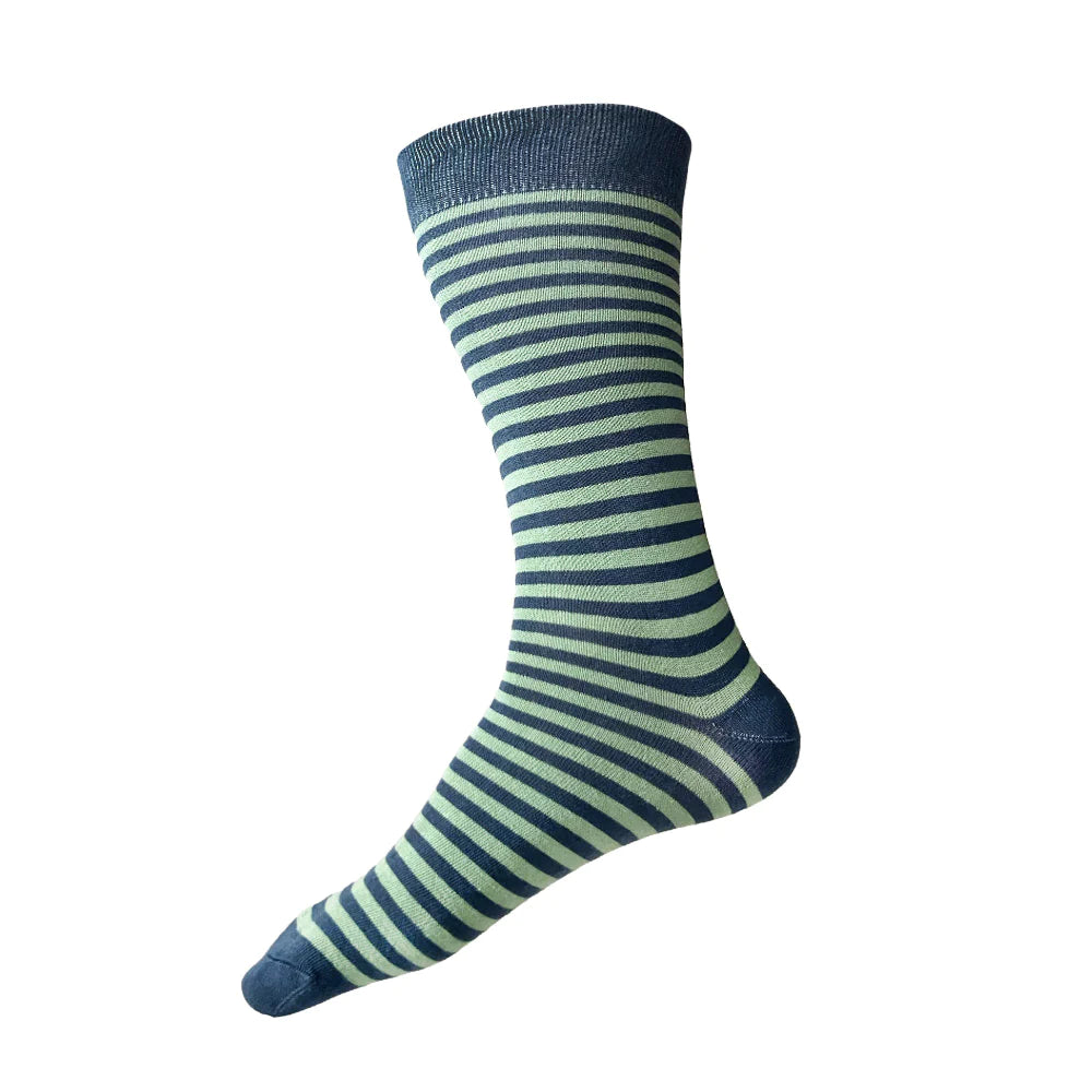 Stripe Socks (M/L) - Slate Blue/Liberty Green