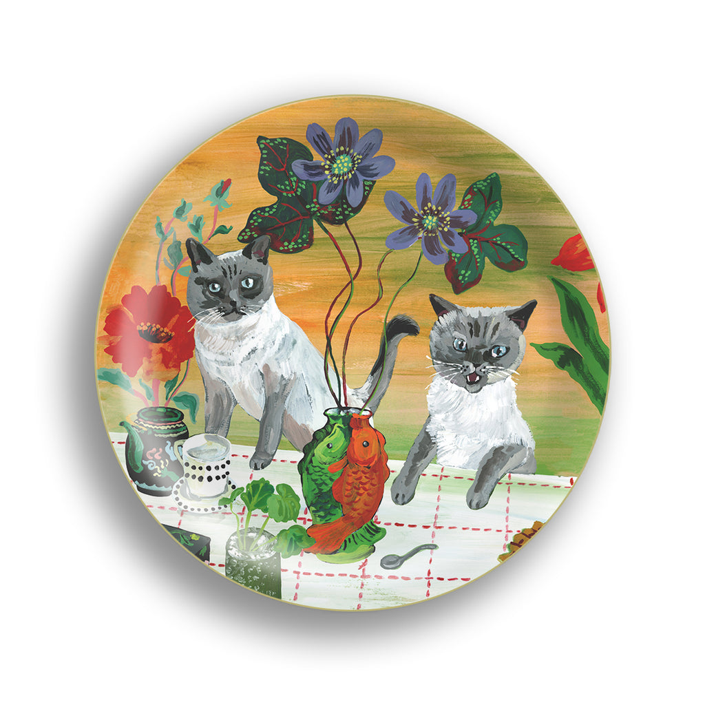 Avenida Home, small tray with cats and flowers