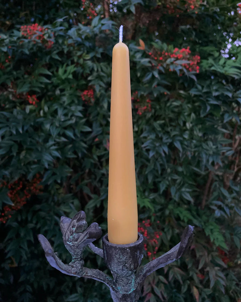 100% natural beeswax, made in NC, beeswax taper candle