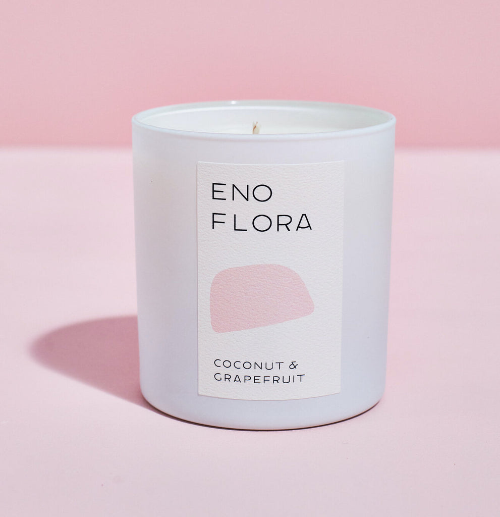 Eno Flora, coconut candle, Coconut and Grapefruit, made in Durham, NC made