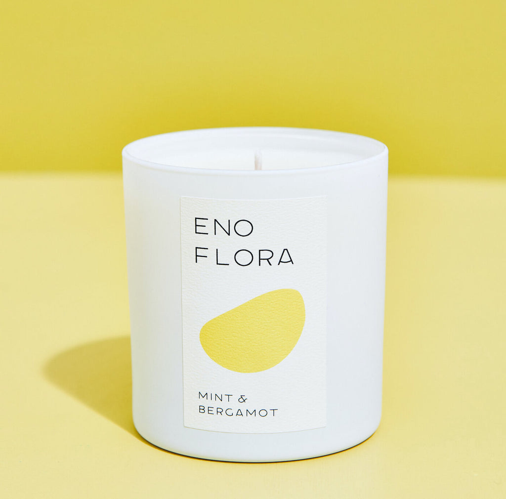 Eno Flora, coconut candle, mint and bergamot, made in Durham, NC made