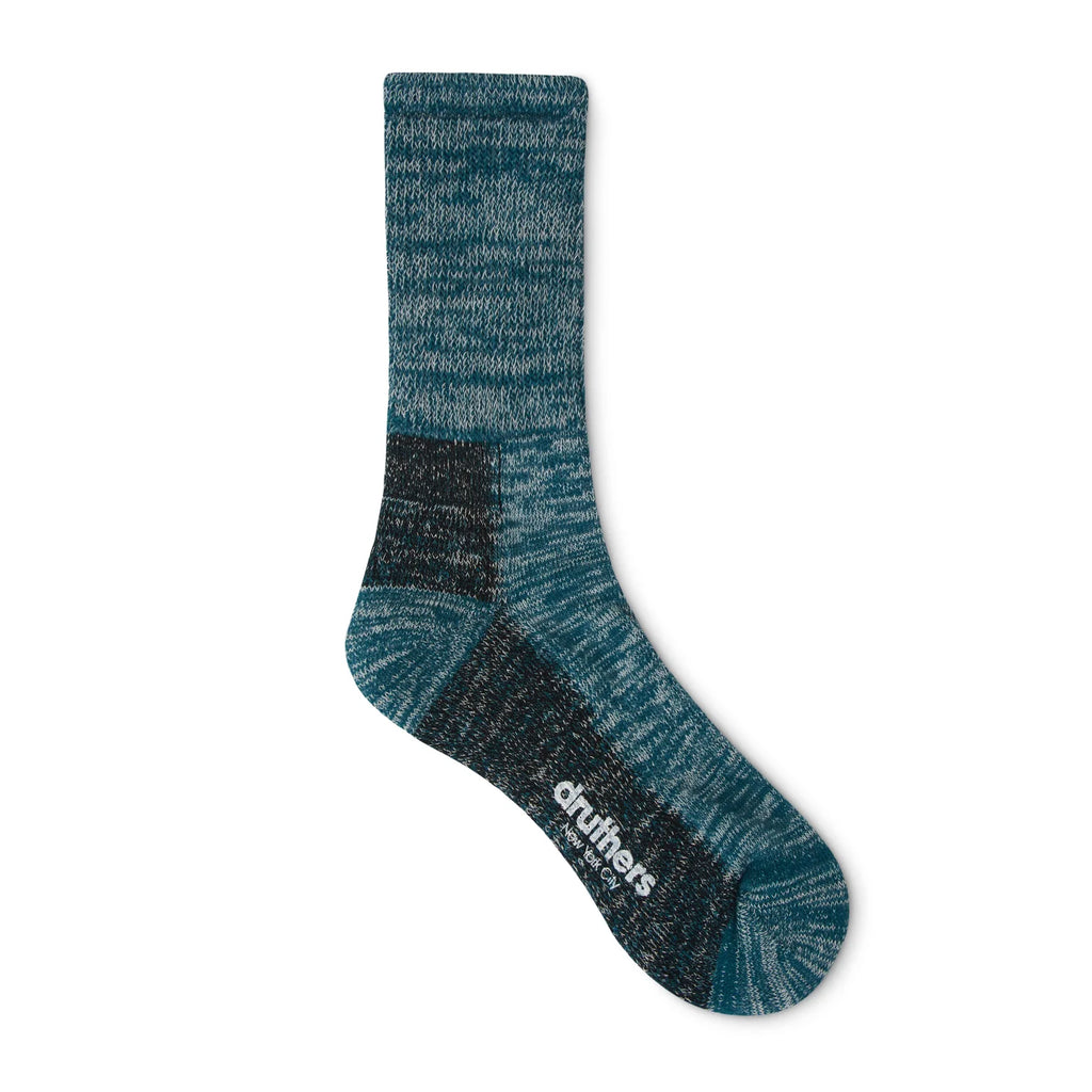 Druthers, boot sock, organic cotton, marine blue