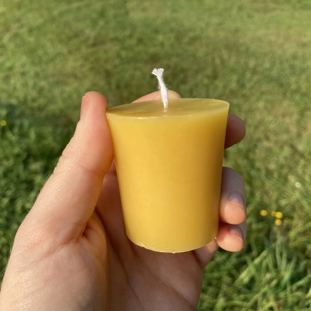 100% natural beeswax, made in NC, beeswax candle